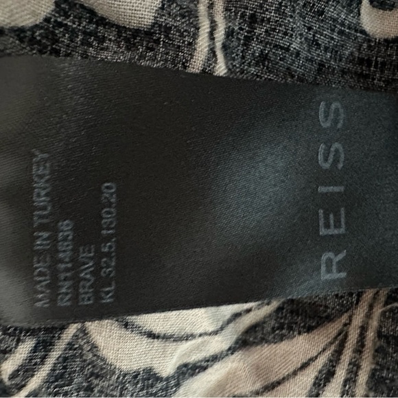 Reiss Floral Black and Tan Women's Button Down Top size S - Picture 10 of 12